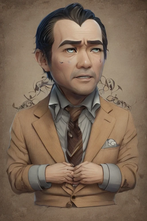 ((Ultra-high resolution, Highest quality, masterpiece: 1.2) ,Whole body skeleton,woman, 40 year old Japanese,Middle-aged Asian man,Work clothes,Asian Eyes,(Incredibly small eyes),((Extremely narrow forehead)),((Overwhelmingly small forehead)),Extremely small eyebrows,(Thin eyebrows),(灰色のWork clothes),A face like home base,((Square face)),Very narrow eyes,((Single eyelid)),short hair,((No beard)),Big Head,Big face,Beardless face