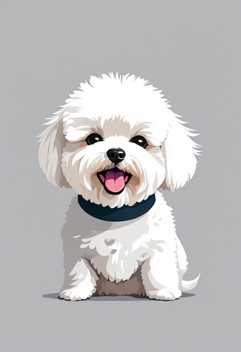 Design de camiseta de Bichon Frize, text logo: Bichon Frize, flat-colors, white backdrop
