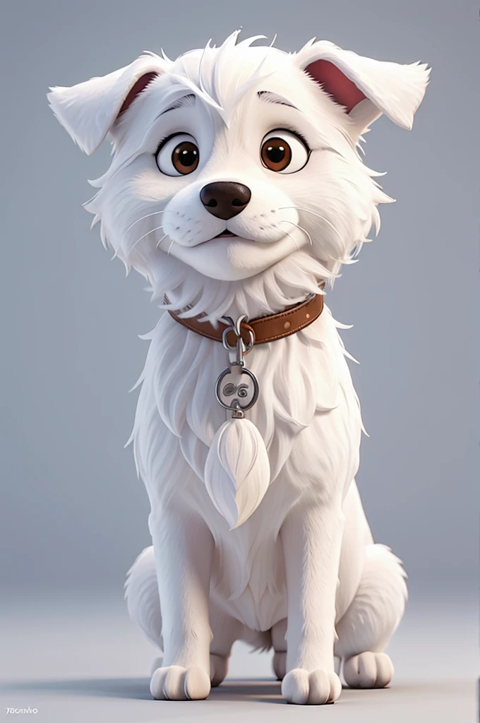 Create the image of a dog with realistic white fur