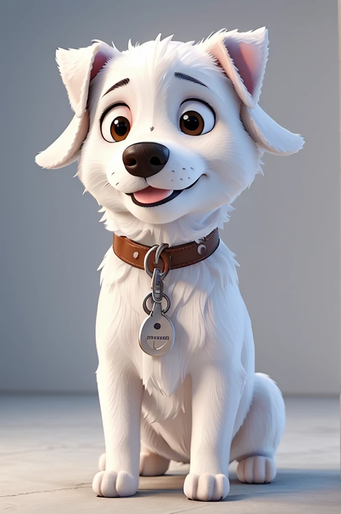 Create the image of a dog with realistic white fur