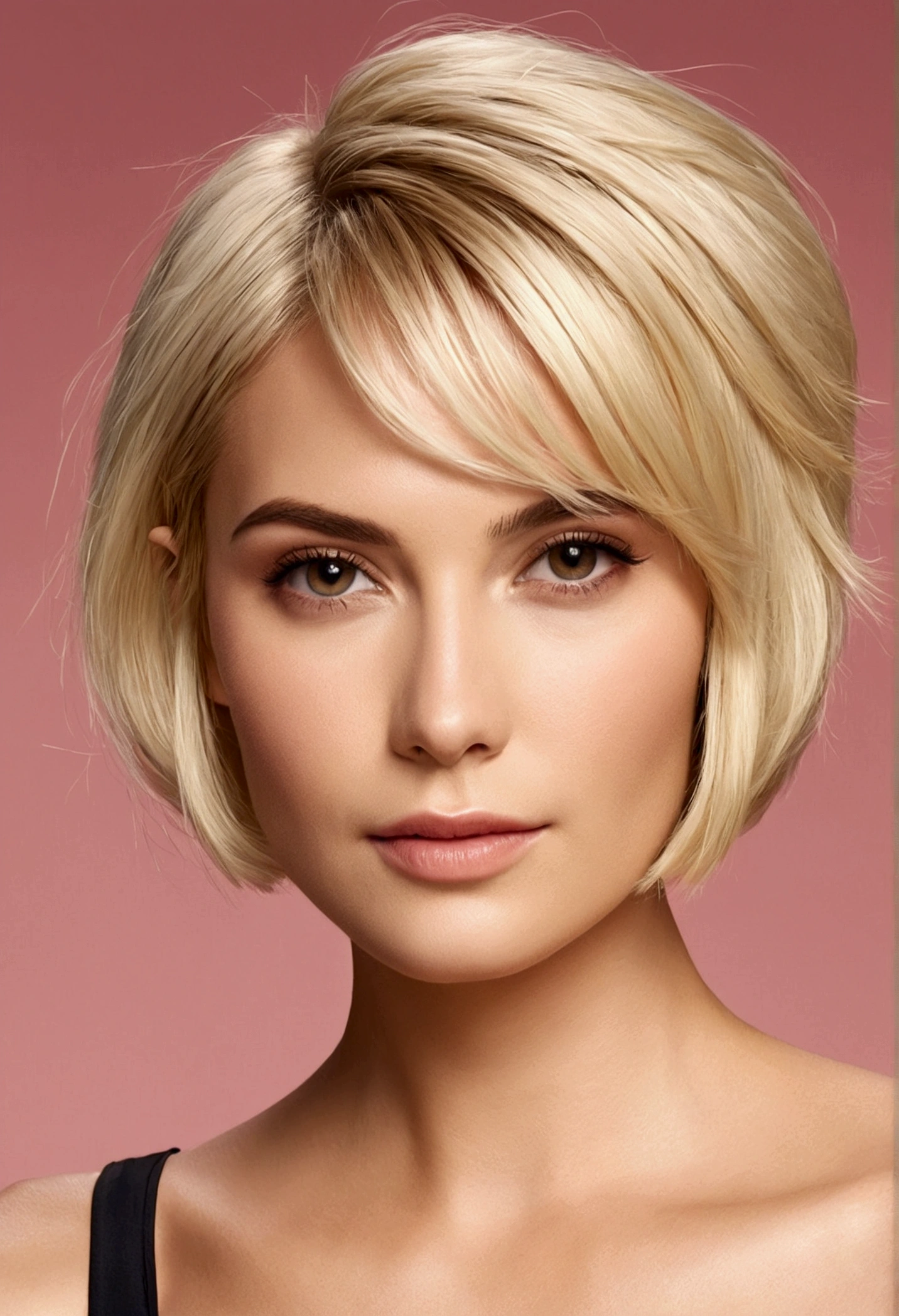 Create a blonde woman with short hair
