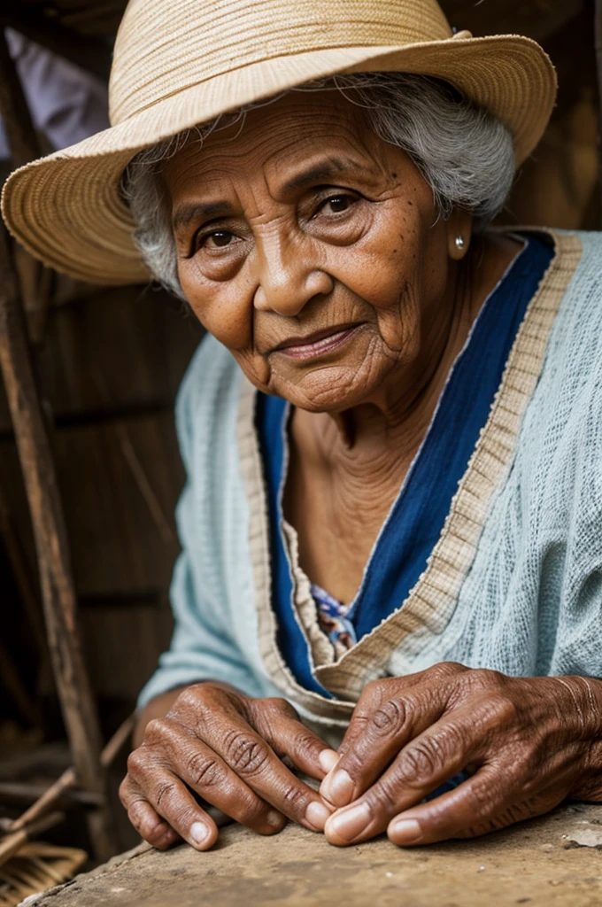 a very chichona old woman putting her fingers in