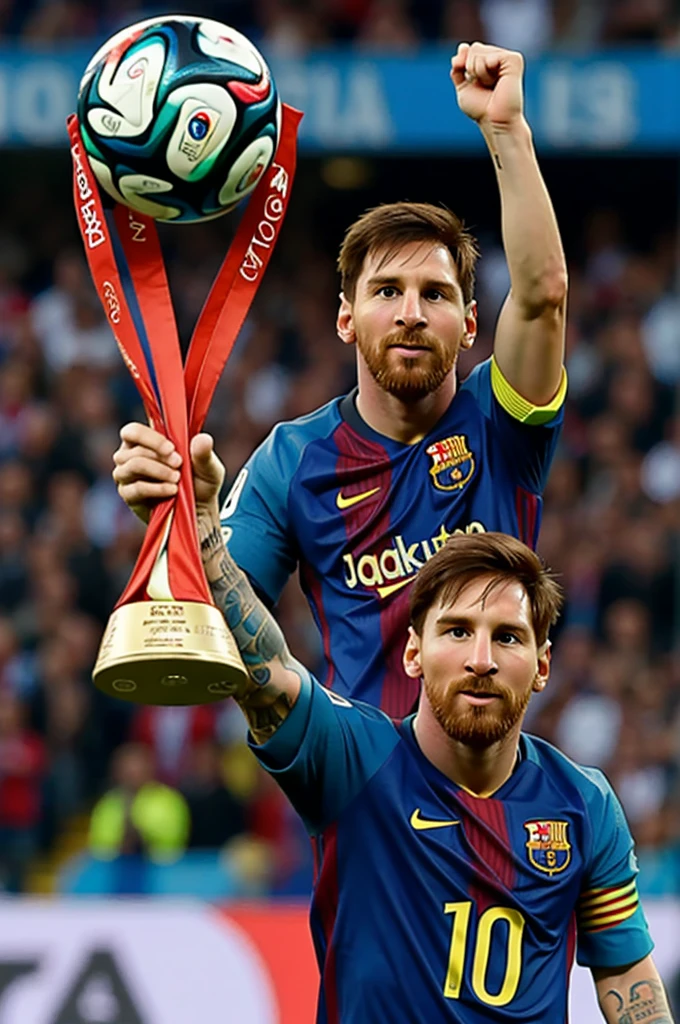 Messi with 3 world cup