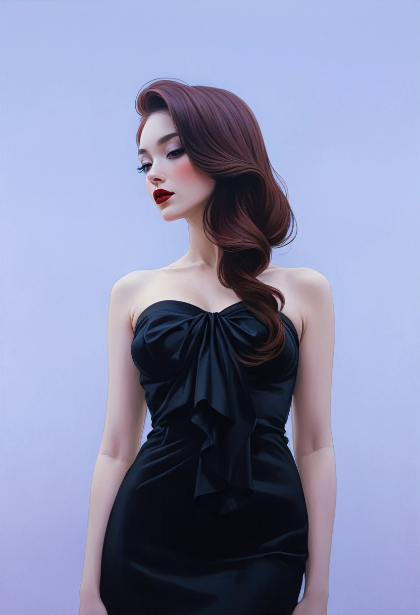 chiaroscuro technique on sensual illustration of an elegant woman, vintage queen, eerie, matte painting, by Hannah Dale, by Harumi Hironaka, extremely soft colors, hint of vibrant, highly detailed, digital artwork, high contrast, dramatic, refined, tonal,