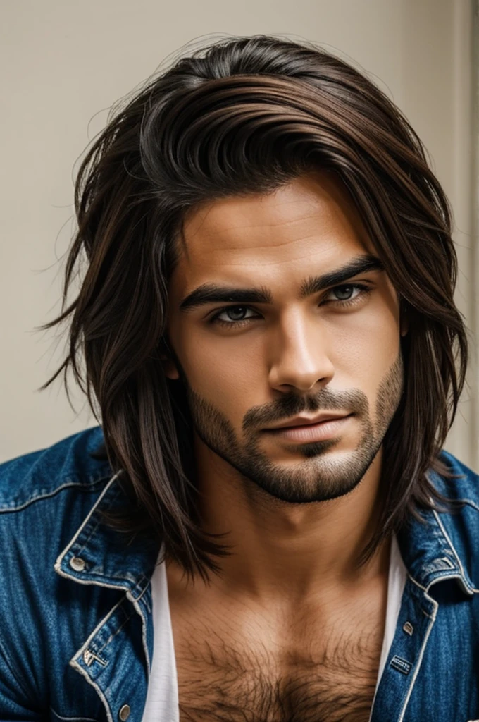 Male with 3 inches hair