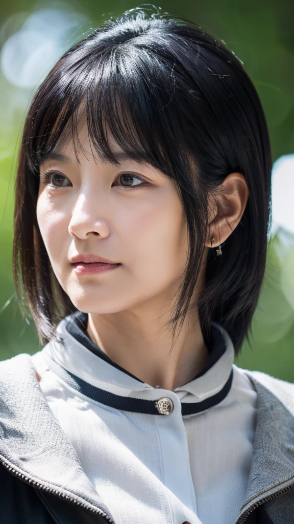 High resolution, (The finest details) (Highest quality), Black Hair、Middle-aged woman