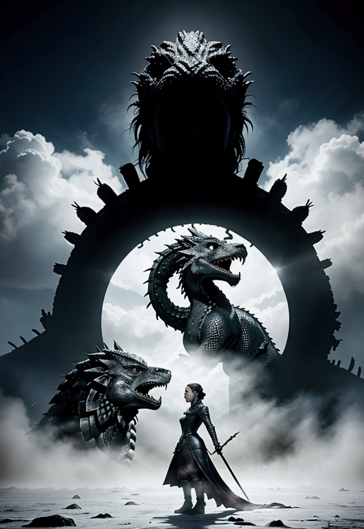 CREATE GRAGON SILHOUETTE INSPIRED BY THE GAME OF THRONES SERIES