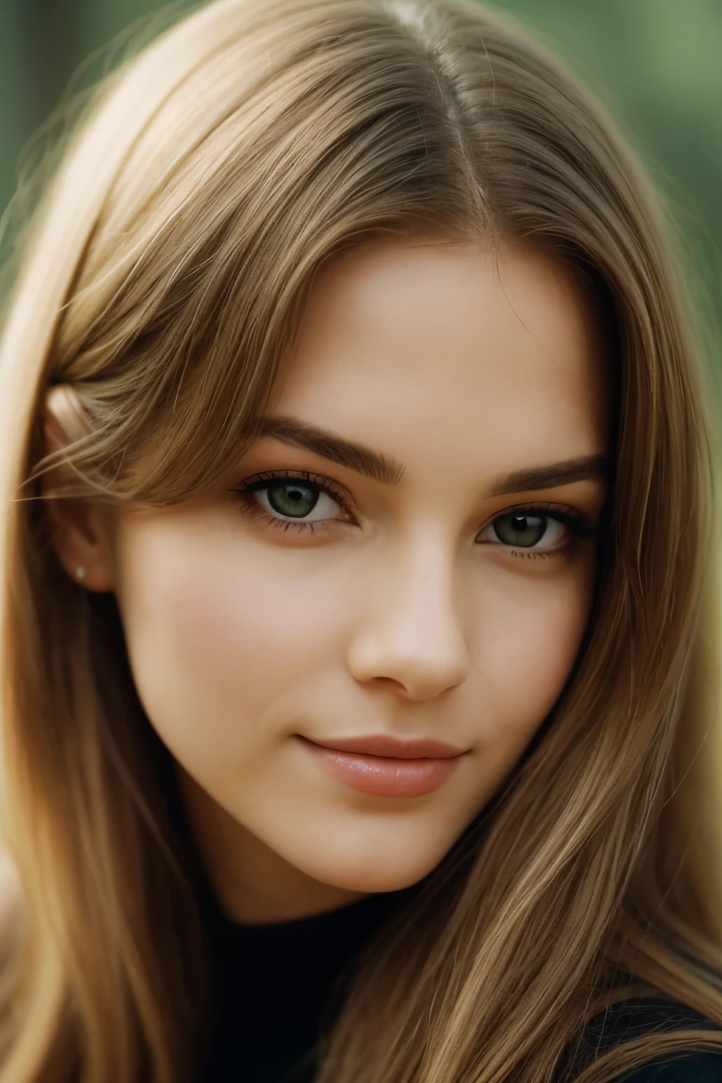 Photo of the most beautiful woman in history, soft smirk, Portra 400, best quality, top quality, 8k, high resolution, ultra-detailed, extremely detailed,
