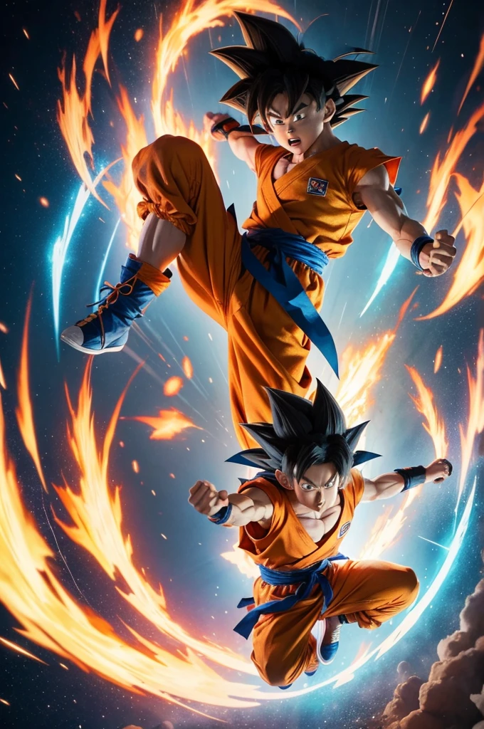 Goku doing a kick