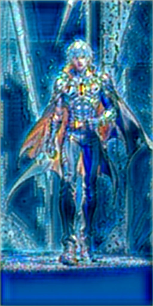 The character wears armor that resembles that of the Arkham Knight. The material is dark and resistant, with raised details that suggest advanced technology. The armor covers his body from his neck to his feet., providing protection without sacrificing mobility.
Instead of the navy blue jacket, He now wears a black leather cape that flutters behind him as he adjusts his wrist cuffs.. The wristbands are metal, with intricate engravings and small flashing LED lights. They are connected to his suit and probably contain special functions, as communication or projection of holograms.
The silver knife is still in his hand, but now it seems sharper and more lethal, as if it were specifically designed to confront supernatural threats. His red sneakers have been replaced by sturdy boots with non-slip soles., ideal for climbing walls or jumping between buildings.
The character leans forward slightly, concentrated on adjusting the wristbands. His intense gaze is reflected in the oval eyes of his featureless face.. The cape flutters behind him, and the armor fits perfectly to his athletic figure.