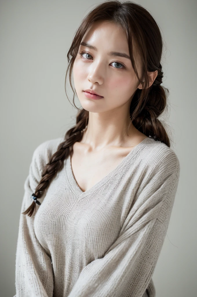 ((Highest quality, 8k, masterpiece :1.3)), One girl, Beautiful woman with slim abdominal muscles :1.3, (Random Hairstyles, Huge breasts :1.2), Casual clothing :1.2, indoor, Highly detailed face, Fine grain, double eyelid、Japanese women