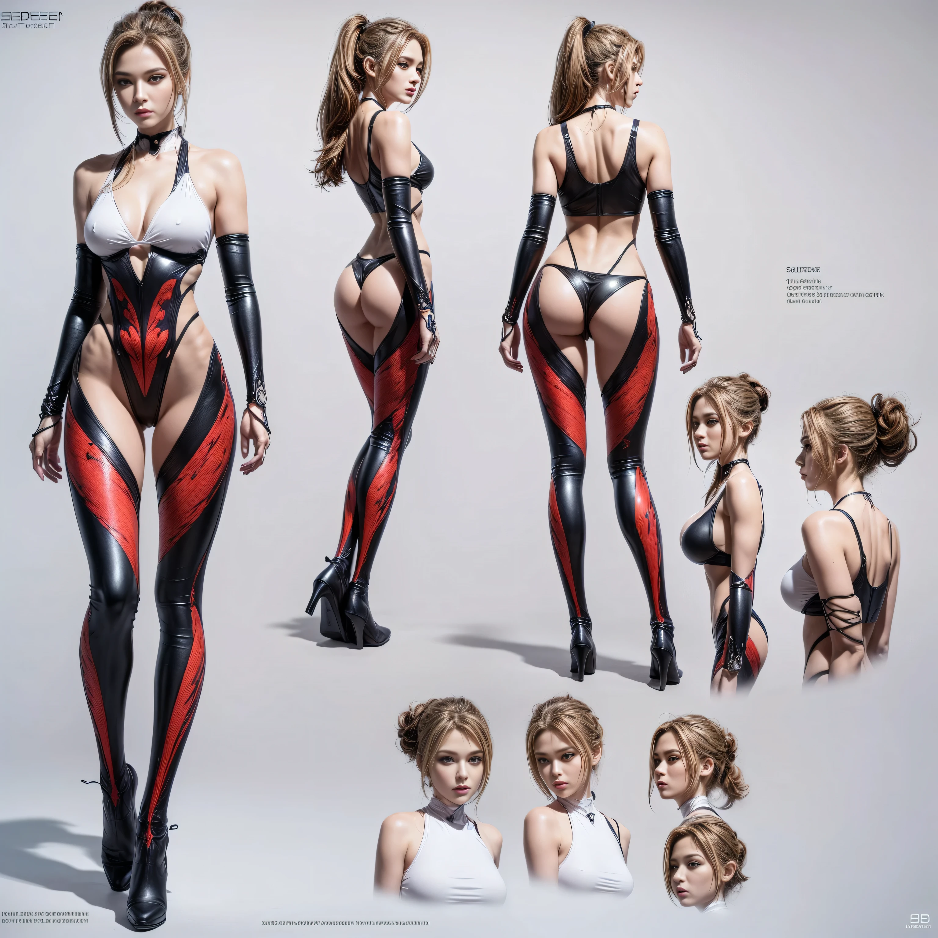 (photorealistic Realism 16K Quality, ultra-fine digital art), (Hyper-realistic proportional body, anatomically correct:1.3), Detailed character sheet, Front view, Side view, Diagonal view, with a white returnground, red sox, book, ((different angles, Front back, right side, left side)), ), Model sheets and reference sheets,