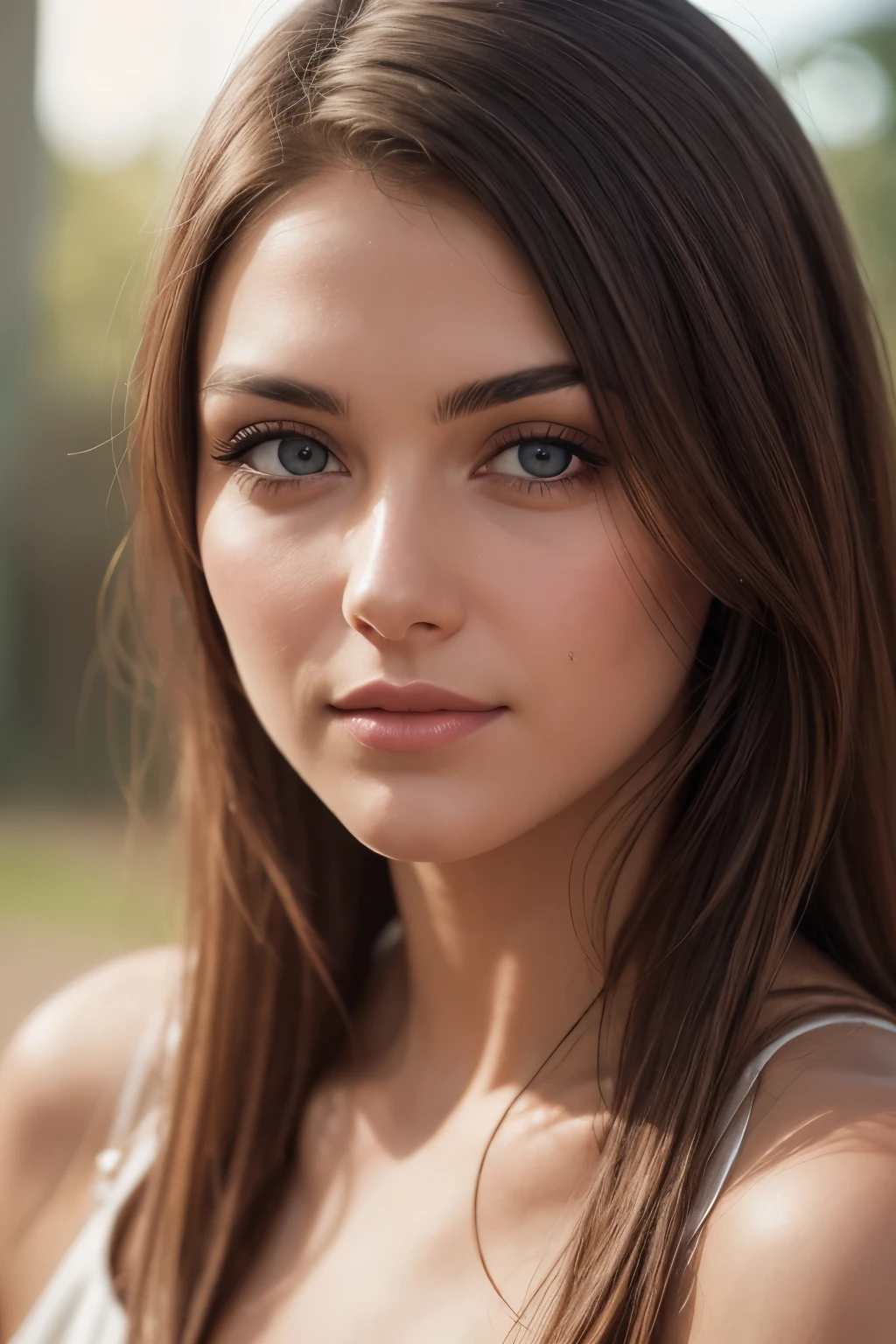 Photo of the most beautiful woman in history, soft smirk, Portra 400, best quality, top quality, 8k, high resolution, ultra-detailed, extremely detailed, 