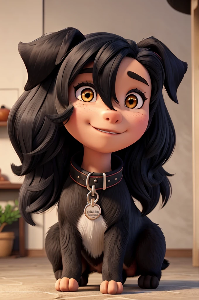 Black-haired female dog 