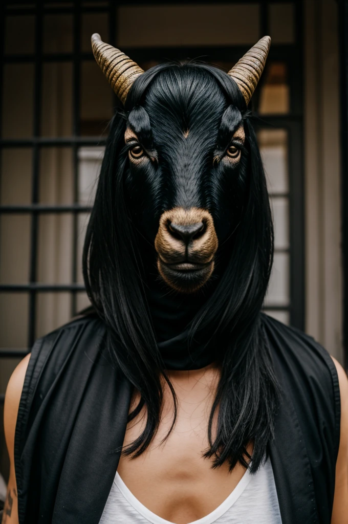 Black goat mask