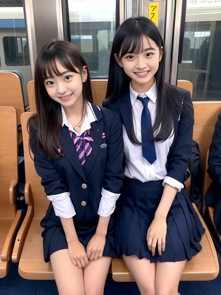 Center View、An Asian woman in a short skirt and bow tie is sitting on a train、Cute school girl、Japanese girls uniform、Wear Japan 、Japanese 、Surreal 、Dressed as a high school girl、Surreal 、Wear a uniform、Realistic school girl、Girl in uniform、Wear a uniform、 Pause、Whole Body Ezbian、Nice skin、Glowing Skin、Nice thighs、Shining thighs、Shining Regaleg , Japanese High School 、Nogizaka Idol、Korean Idol、Tai Gu emphasized、Sitting Alone、crowd
