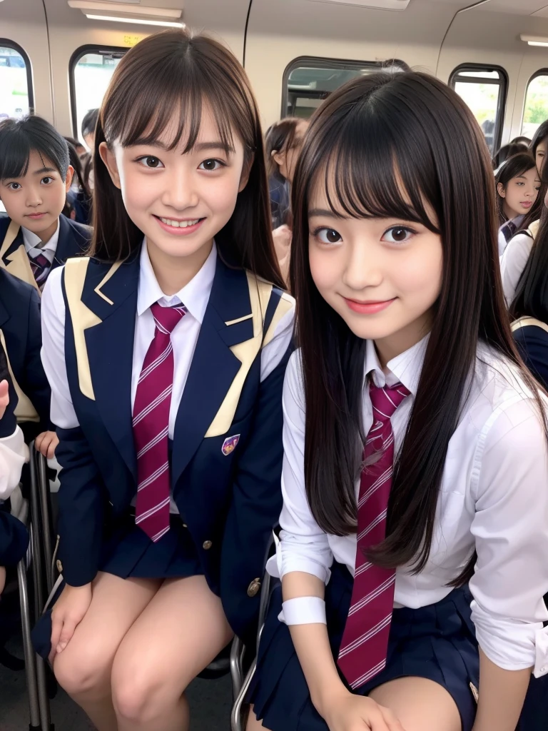 Center View、An Asian woman in a short skirt and bow tie is sitting on a train、Cute school girl、Japanese girls uniform、Wear Japan 、Japanese 、Surreal 、Dressed as a high school girl、Surreal 、Wear a uniform、Realistic school girl、Girl in uniform、Wear a uniform、 Pause、Whole Body Ezbian、Nice skin、Glowing Skin、Nice thighs、Shining thighs、Shining Regaleg , Japanese High School 、Nogizaka Idol、Korean Idol、Tai Gu emphasized、One person、crowd