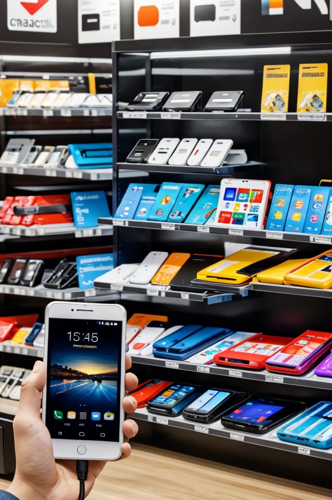 How many smartphone models and chargers are in the store