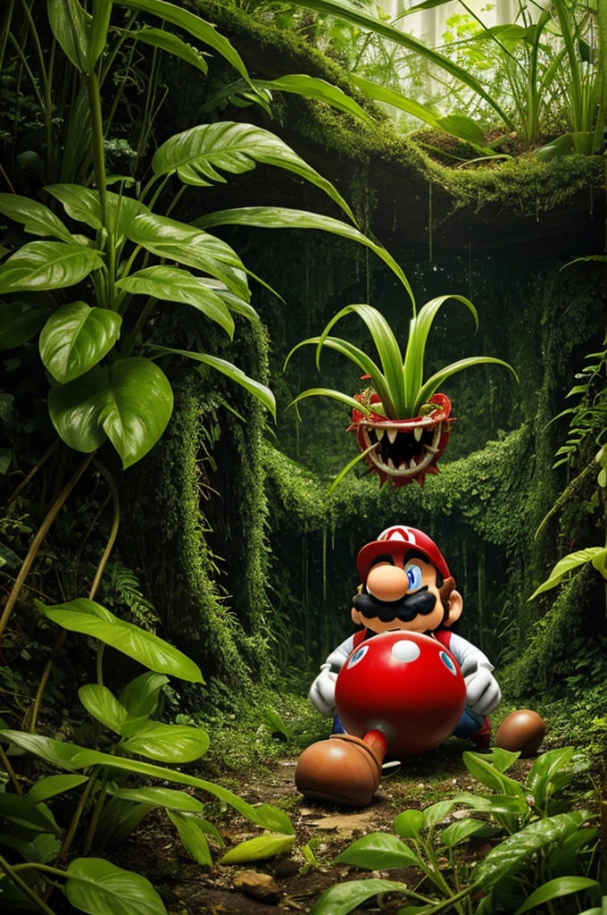 Mario killed by a carnivorous plant