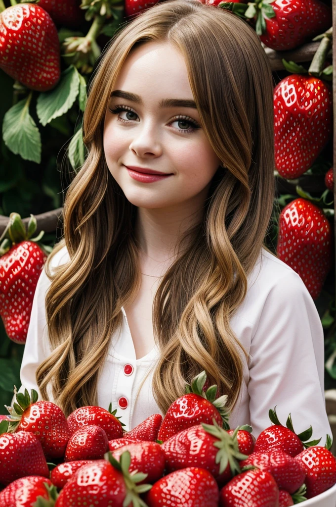 coquette wallpaper of sabrina carpenter and strawberries