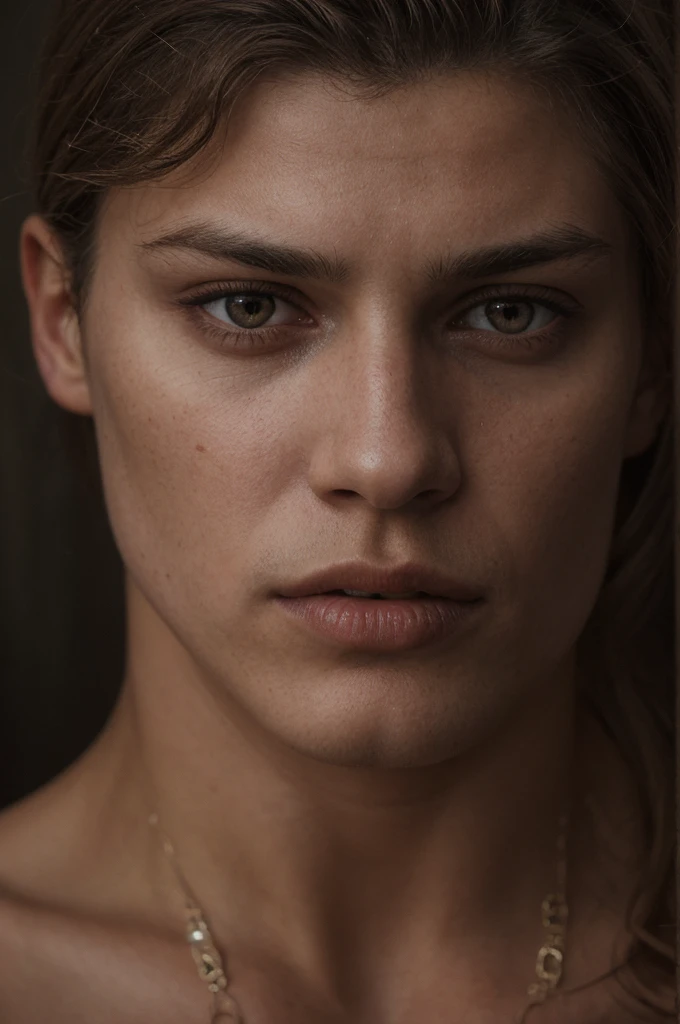 a handsome man, beautiful detailed eyes, beautiful detailed lips, extremely detailed face and eyes, sharp focus, 8k, highres, photorealistic, chiaroscuro lighting, dramatic lighting, cinematic lighting, dramatic contrast, intricate details, hyper realistic, oil painting, masterpiece, detailed digital painting, highly detailed, cinematic composition, moody atmosphere, warm color palette, realistic shading and texturing