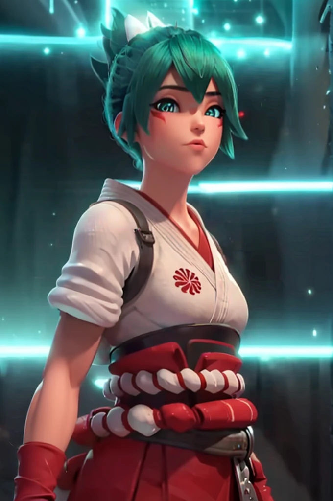 (((Fighting pose))),((((posing fpr the camera))),realistic, realism, photorealism, photo-realistic, high contrast, (photorealistic:1.4), 8k high definition detailed realistic, (best quality, masterpiece:1.2), NSFW,  photon mapping, radiosity, physically-based rendering, best quality, highly detailed, 1girl,  owkiriko, green hair:0.6, looks at the viewer, red dress, ((glowing eyes)),