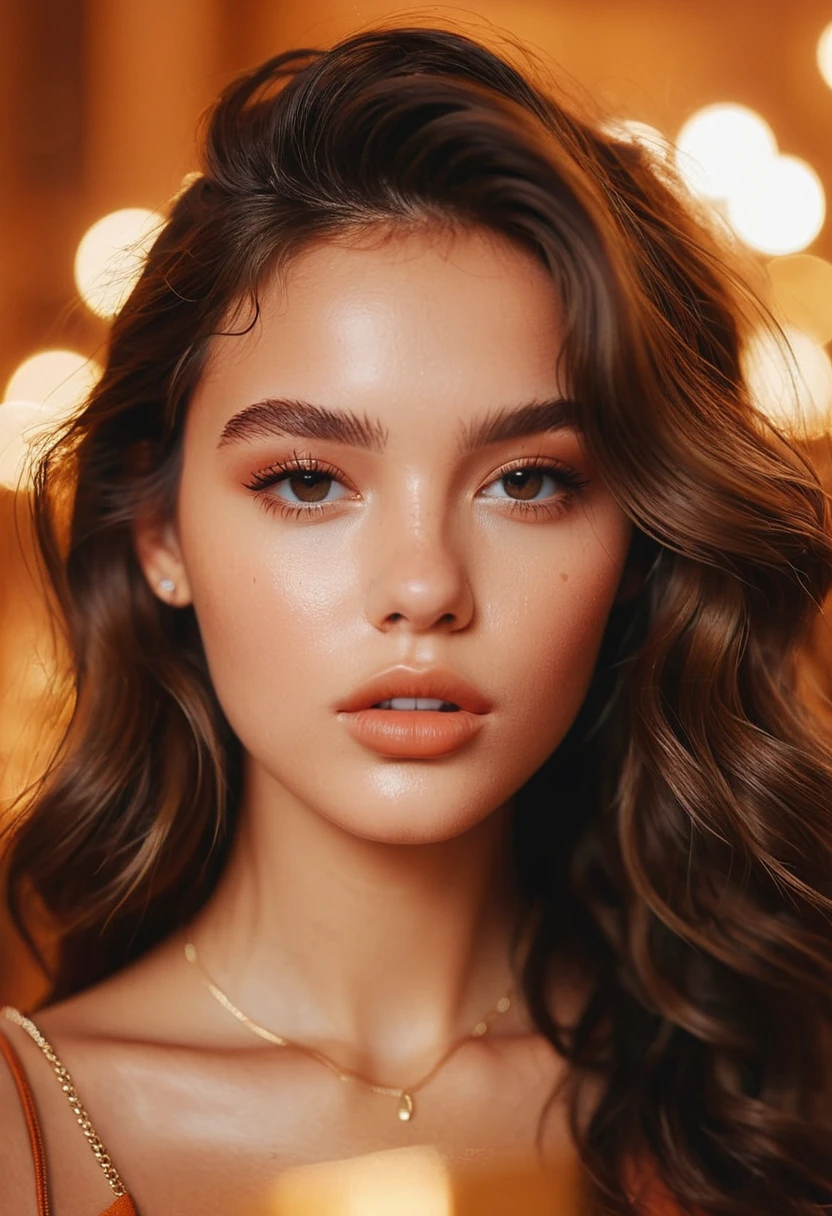 detailed portrait Photo of a beautiful 20yo woman who is an instgram influencer, detailed rich background by Guy Aroch