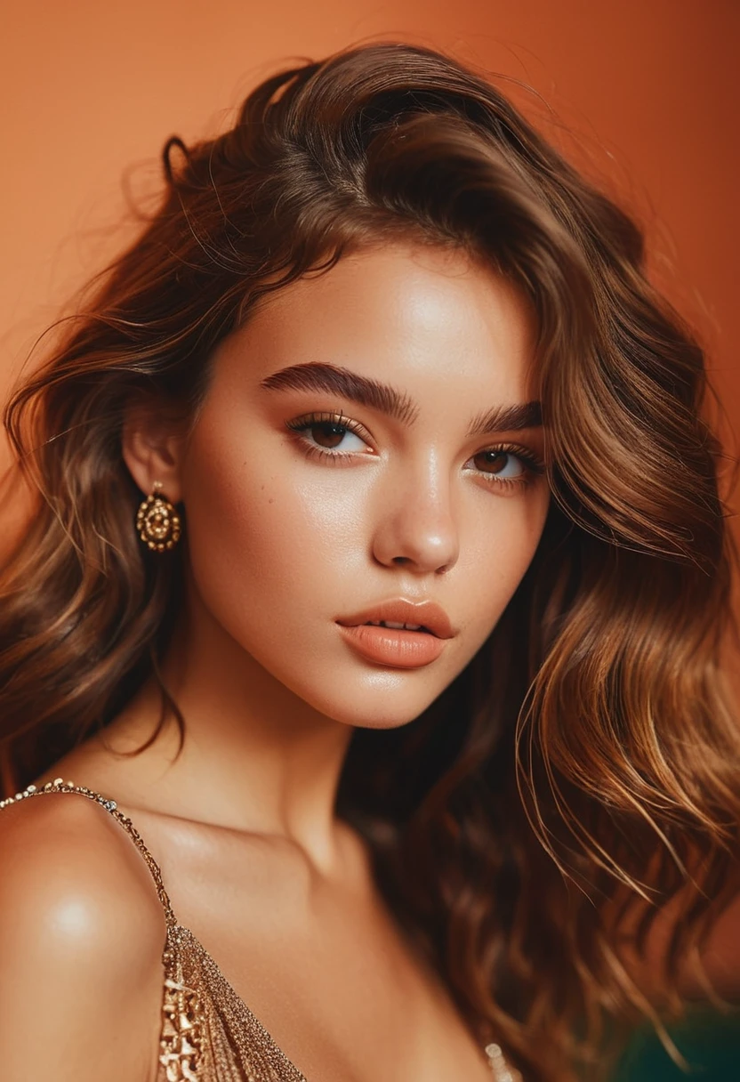 detailed portrait Photo of a beautiful 20yo woman who is an instgram influencer, detailed rich background by Guy Aroch