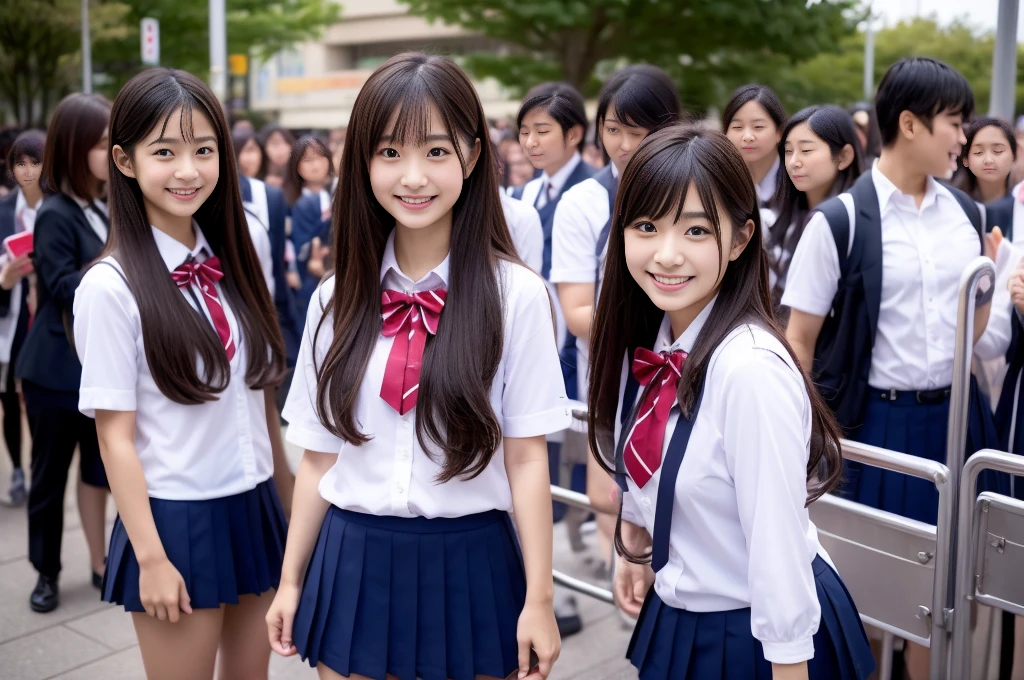 Center View、An Asian woman in a short skirt and bow tie is sitting on a train、Cute school girl、Japanese girls uniform、Wear Japan 、Japanese 、Surreal 、Dressed as a high school girl、Surreal 、Wear a uniform、Realistic school girl、Girl in uniform、Wear a uniform、 Pause、Whole Body Ezbian、Nice skin、Glowing Skin、Nice thighs、Shining thighs、Shining Regaleg , Japanese High School 、Nogizaka Idol、Korean Idol、Tai Gu emphasized、One person、crowd、Ultra mini skirt