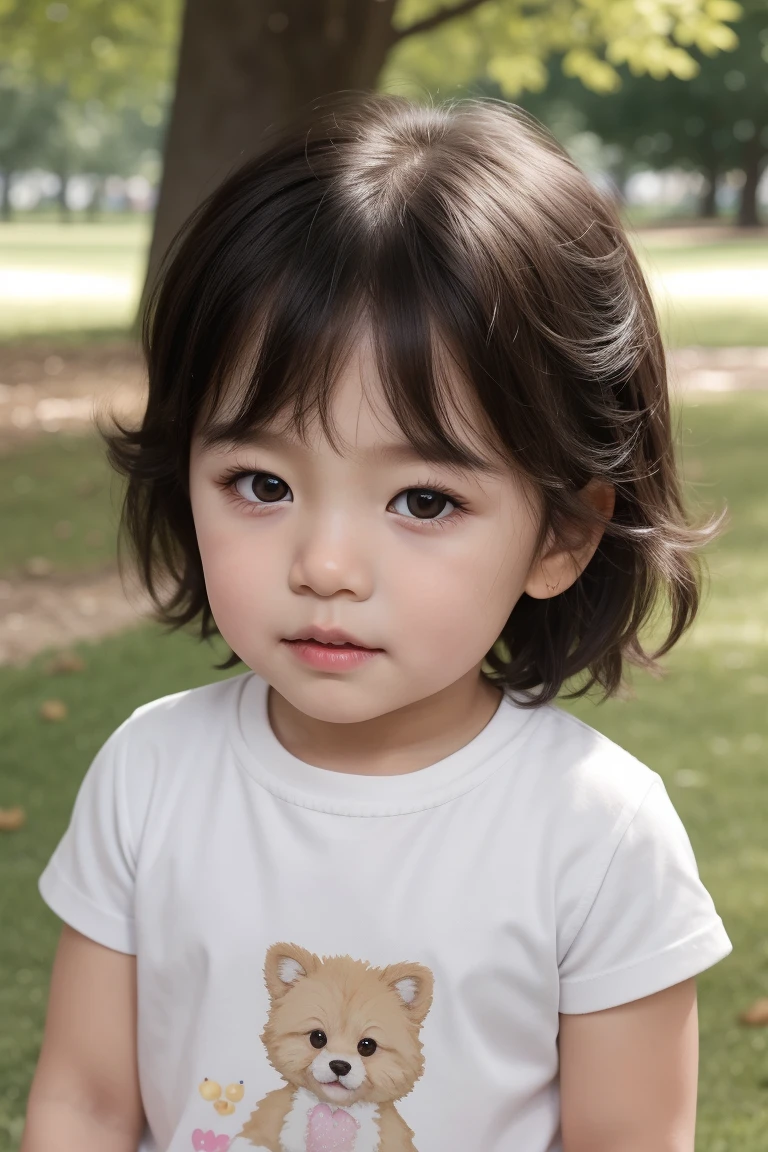 1 a , boy,, white,blackquality hair,flushed cheeks and lips,honey colored eyes, fluffly, in park