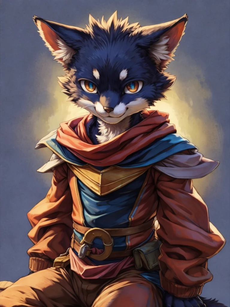 (masterpiece), (best quality),man ((anthro)),(cat boy),1boy,solo,(sharp focus),((look at viewer)),(black cat),young,(Thief outfit),perfect eyes, dr comet,pochincoff,Pixelsketcher, (mayosplash), (wamudrawasterpiece),cutesexyrobutts,hioshiru,kingbang,ltfoxvixen,shiny skin,detailed black fur,smile,old school fantasy art,((simple background:1.0)),