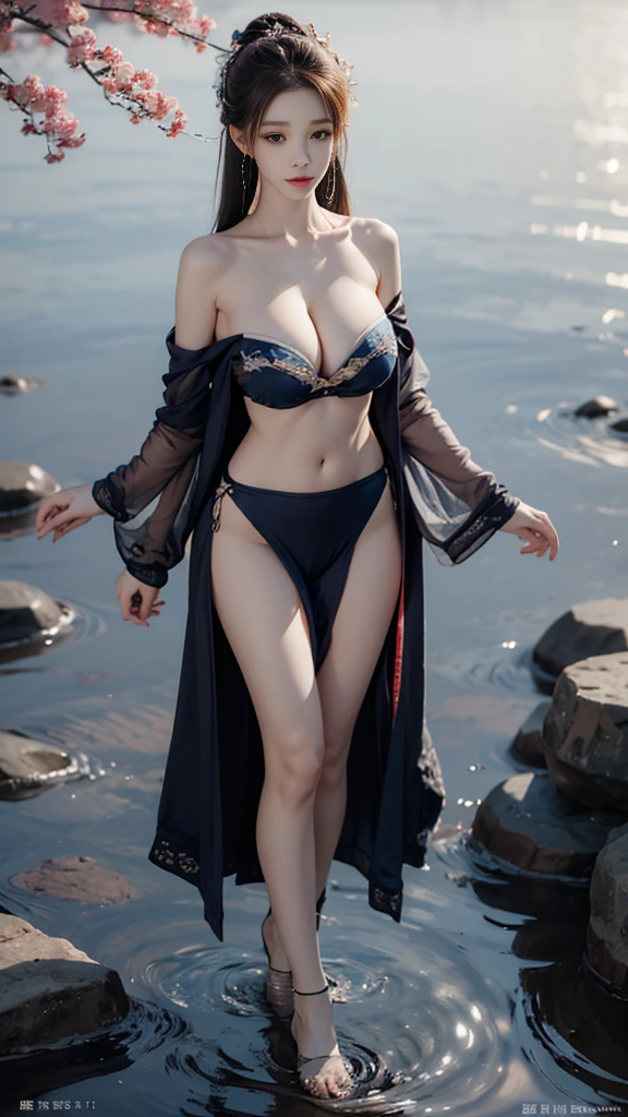 gufeng,bare shoulders,best quality,masterpiece,ultra high resolution,Clear face,(realism:1.4),original photo,cold light,woman wearing transparent clothes underwater,full body image,wallpaper anime blue water,Gurwitz-style artwork,water magic closeup fantasy,author:Yang Jie,Gurwitz,A beautiful artistic illustration,Water Nymphs,Beautiful digital artwork,Beautiful digital illustration,Li Song,A beautiful anime character;Art style,((cardigan,Big boobs))