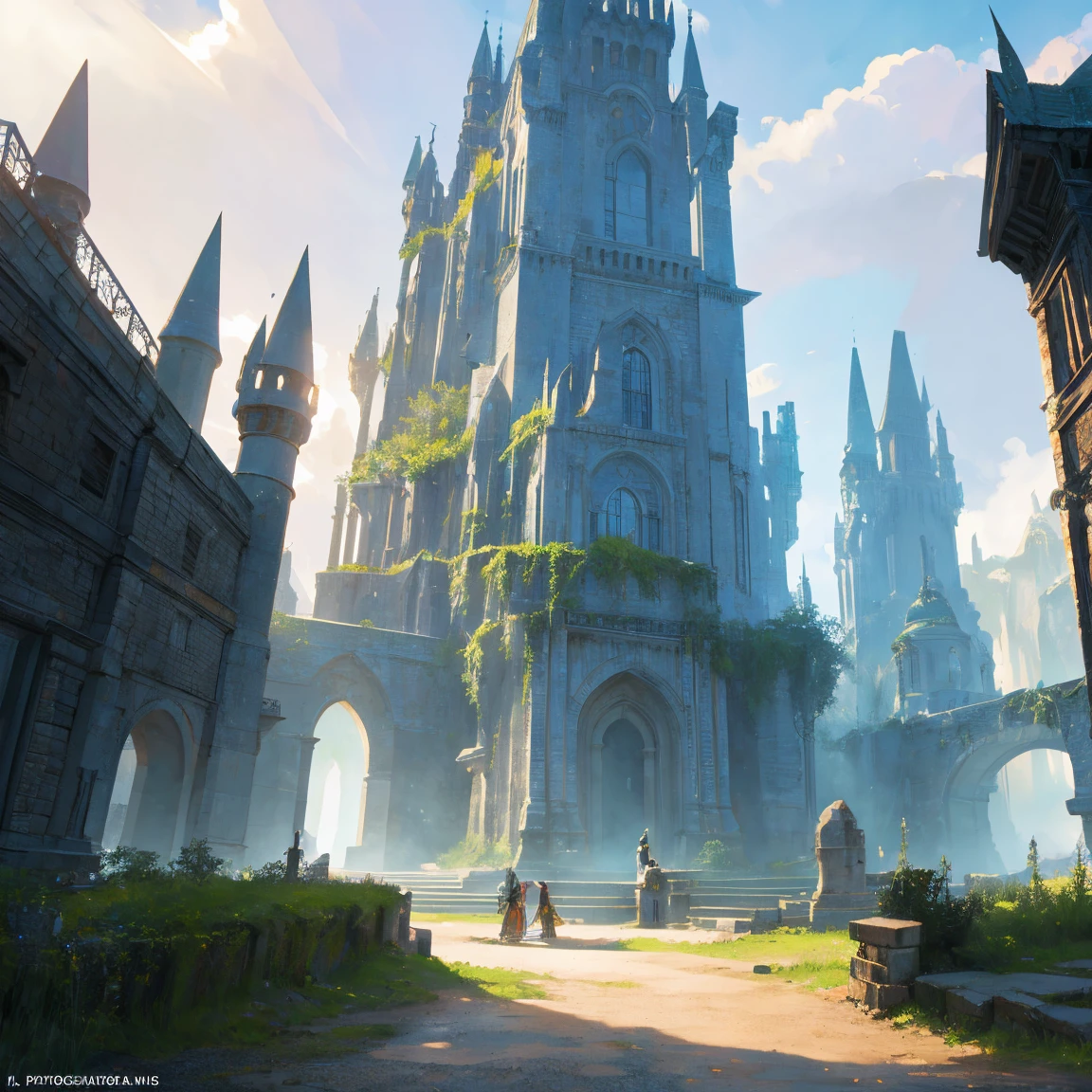 A fantasy world with magical portals, Everything was magical, The atmosphere has a magical flair, photograph realistic, High details, Best quality, 4K