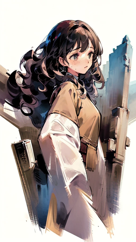 A beautiful woman with curly hair lies on the battlefield, crying with her hand held by someone else, fantasy medieval, half body. ((Ultra Hd)), ((4K)), ((Detailed)), ((illustration of novel))