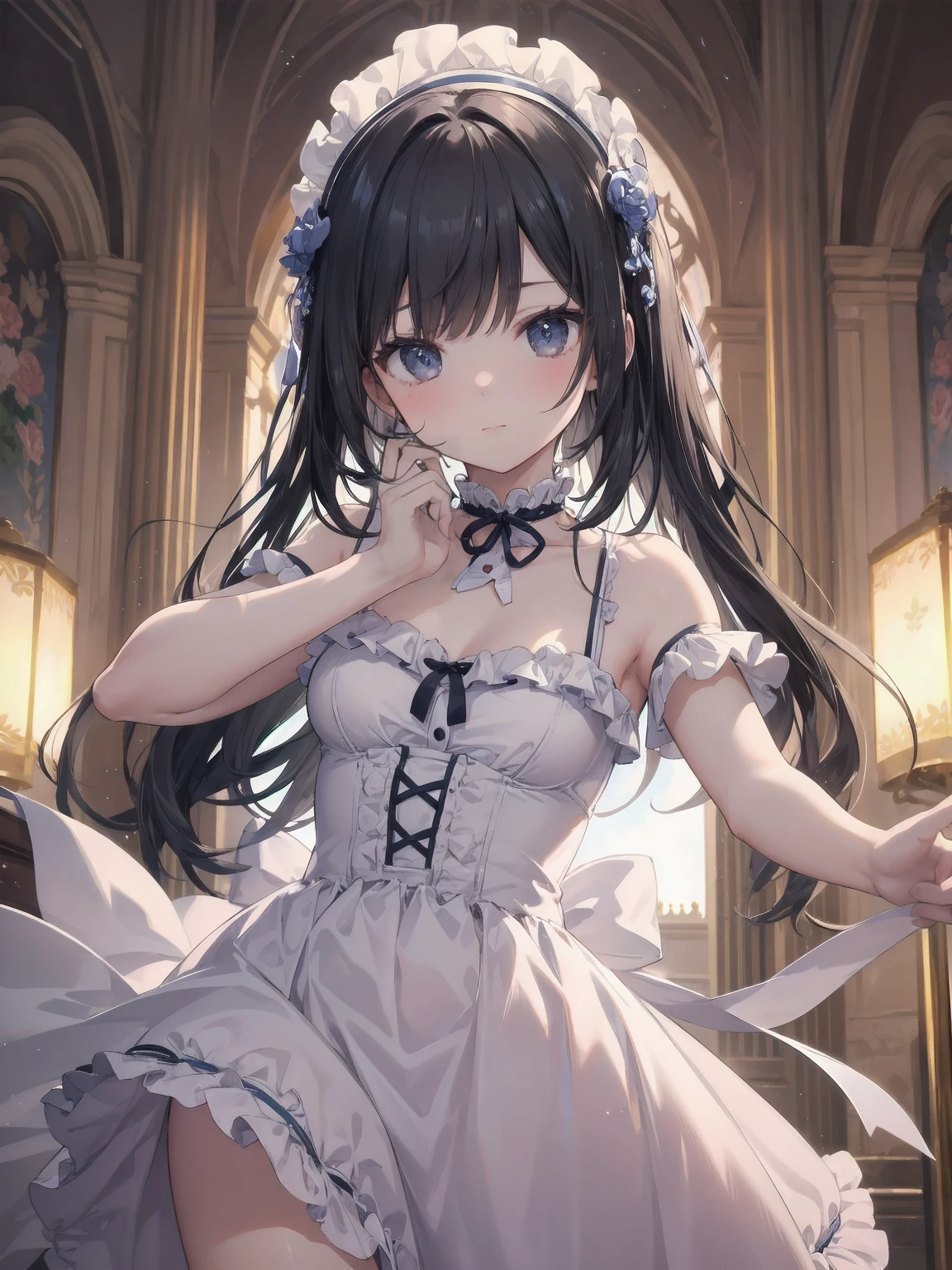 masterpiece、so beautiful、Clear contours、Beautiful girls wearing cute frilly dresses are dancing and making cute poses.