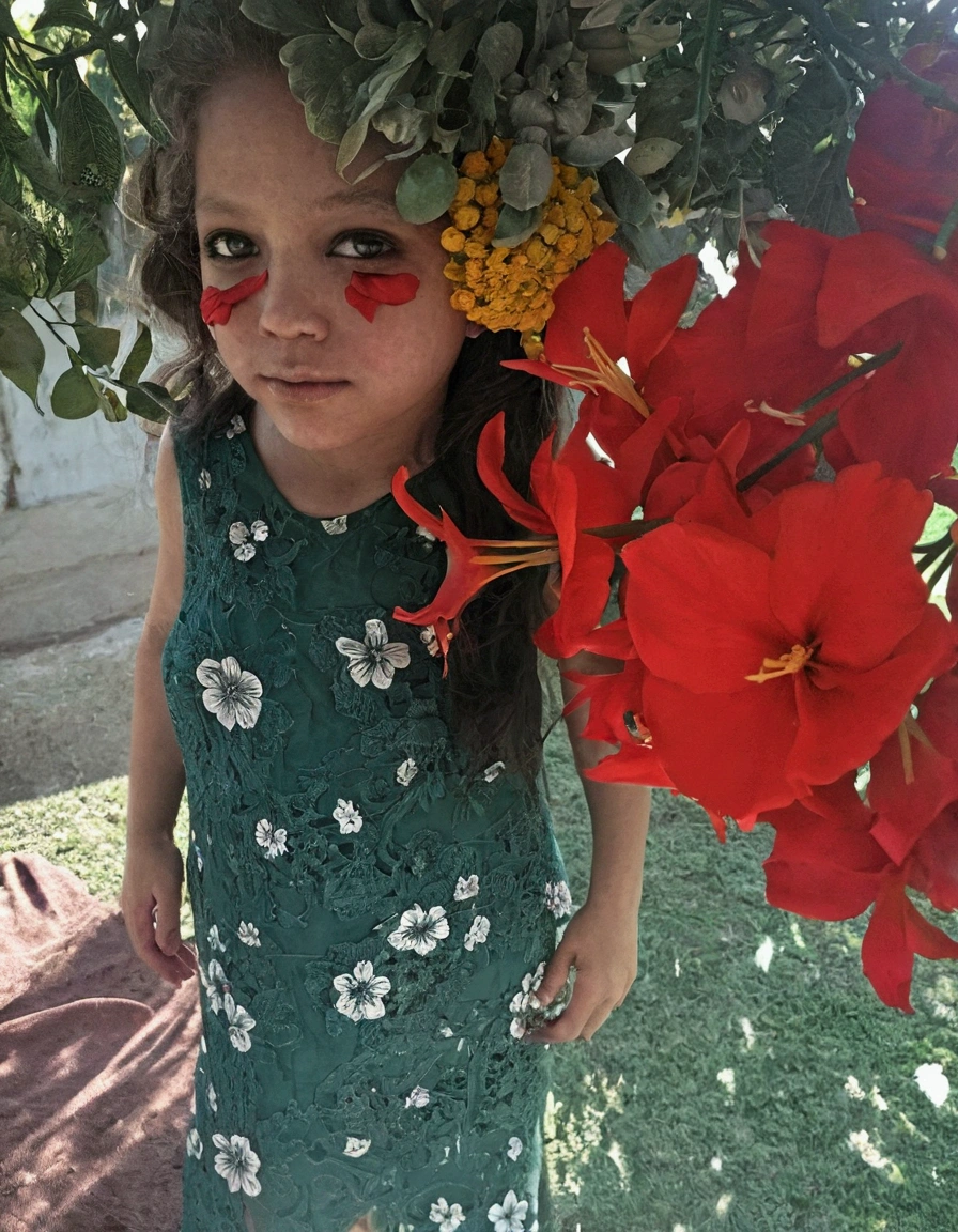 Remove flower from face 