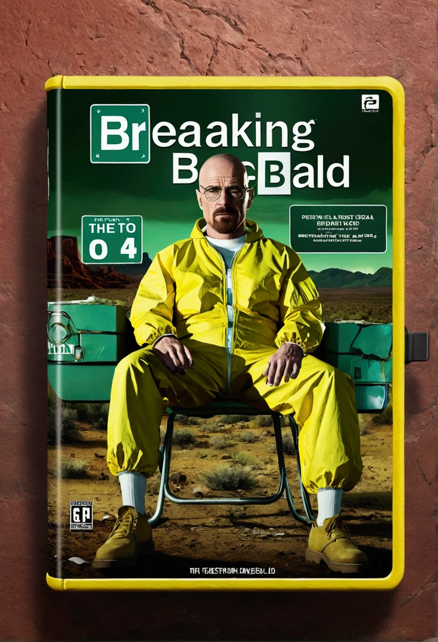 Make a realistic PlayStation game case from a Breaking Bad series video game. O texto "Breaking Bad" and the PlayStation logo must appear on the poster