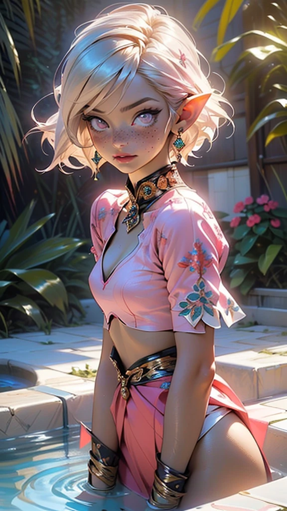 cute loli elf,(((little ,tiny little body,little))),(((6 years old))),((anime elf  with extremely cute and beautiful fuchsia hair)), (((elf))), (((elf ears))),

(((flat chest))),((((fuchsia hair:1.35,short fuchsia hair,colored inner hair,ear breathing)))),(((pink_eyes:1.3))),intricate eyes,beautiful detailed eyes,symmetrical eyes,big eyes:1.5,(((freckles on the face,freckles,freckled girl))),(((lustrous skin:1.5,bright skin: 1.5,skin tanned,shiny skin,very shiny skin,shiny body,plastic glitter skin,exaggerated shiny skin,illuminated skin))),(delicate detailed fingers,detailed body,(detailed face)),

cute,slutty,erotic,daring,((nsfw)),

zettai ryouiki,revealing clothing,show skin,(((Sexy pink arabian clothes, pink arabian outfit, wearing a pink sexy arabian clothes:1.3,pink arabian bikini))),((pink loincloth,visible thong straps)),(pink clothes,semi-naked,with little pink clothing),(((intricate outfit,intricate clothes,embroidered outfit,ornate outfit,embroidered clothes,ornate clothes))),

(dynamic pose:1.0),embarrassed,(centered,scale to fit dimensions,Rule of thirds),

((beautiful bath house made of arab marble and arab pillars, beautiful clear water in pool)),scenery:1.25,((intricate scenery)),((arab palace background)),extremely scenery,(sunset, golden hour),

(Glossy winter ornaments),highres,sharp focus,(ultra detailed,extremely detailed),(photorealistic artwork:1.37),(extremely detailed CG unity 8k wallpaper),(((vibrant colors,vibrant theme))),(intricate),(masterpiece),(best quality),artistic photography,(photography taken by sldr),(intricate background),perfect rendered face,perfect face details,realistic face,photo realistic,((intricate detail)),(((realism))),
