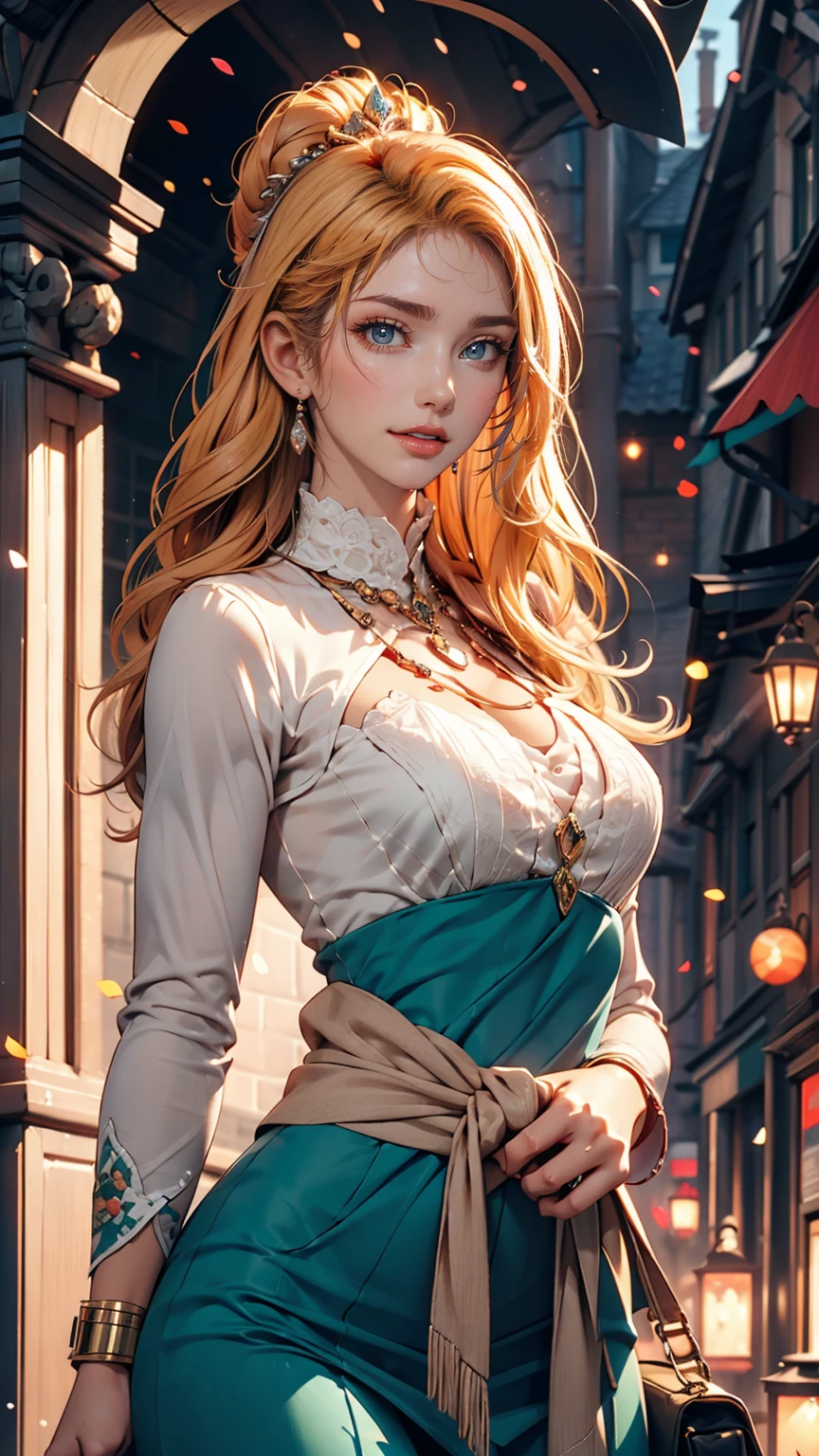 Vintage style fantasy, masterpiece, Great art, Highest quality, One girl, Close-up Girl Nordic Princess, Scandinavian Mountains々, Winter Weather, Symmetrical and highly detailed face, Peach silky silky skin, Vivid and aggressive green eyes, White, messy hair down to her waist, Sculptural body, (spark: 0.7), Adobe Illustration, Artstation's Trand, 8k, High resolution, 超High resolution, Cold and soft lighting, --q 500 --s 100, -