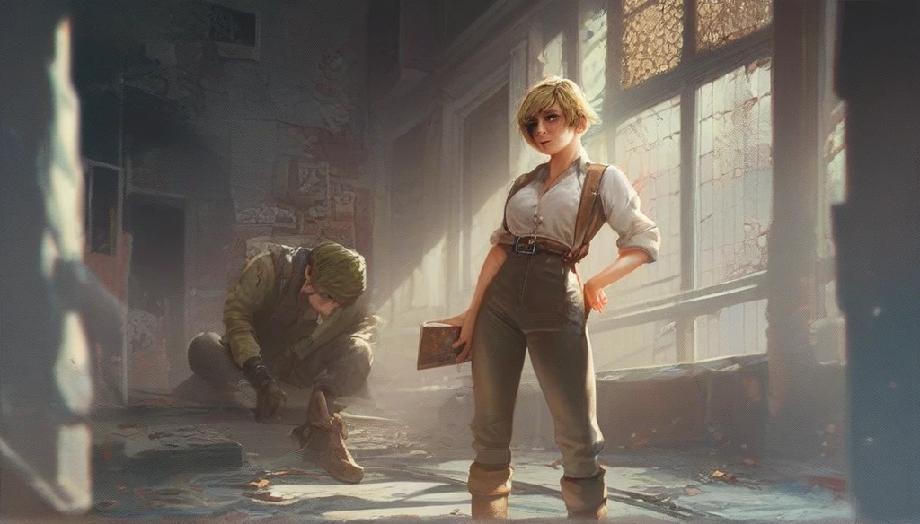 1girl, Heather Mason (Silent Hill 3), blonde hair, short hair, biopunk style, piel de quitina, high resolution, masterpiece