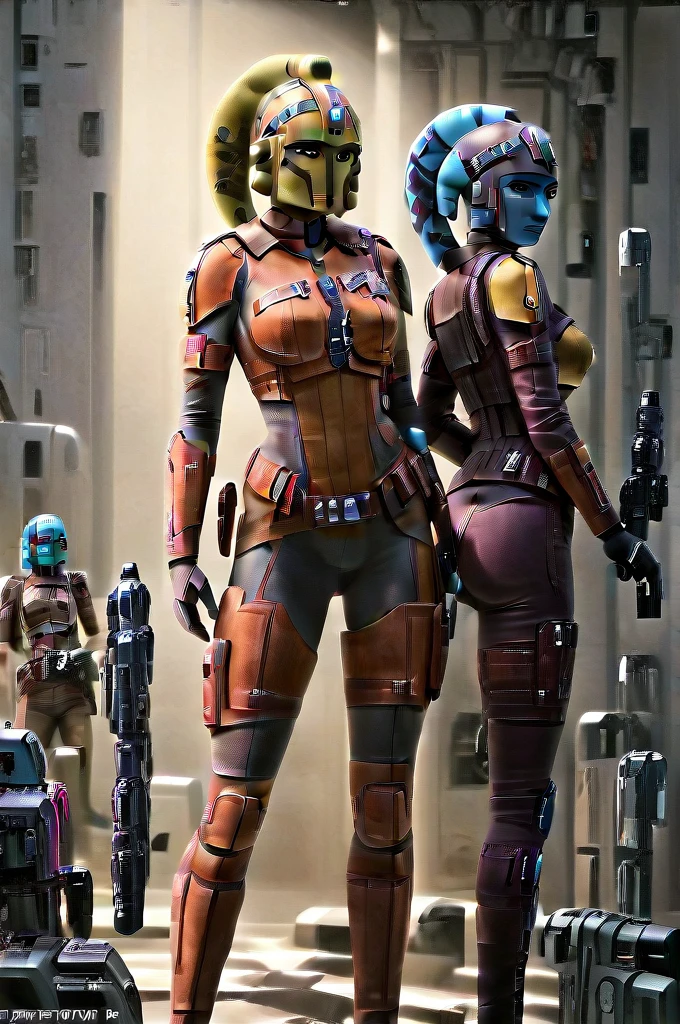 A ((female Twi'lek ))Mandalorian, detailed futuristic armor, intricate helmet, jetpack, blaster rifle, epic pose, dramatic lighting, gritty sci-fi atmosphere, cinematic, dramatic colors, highly detailed, 8k, photorealistic, masterpiece
