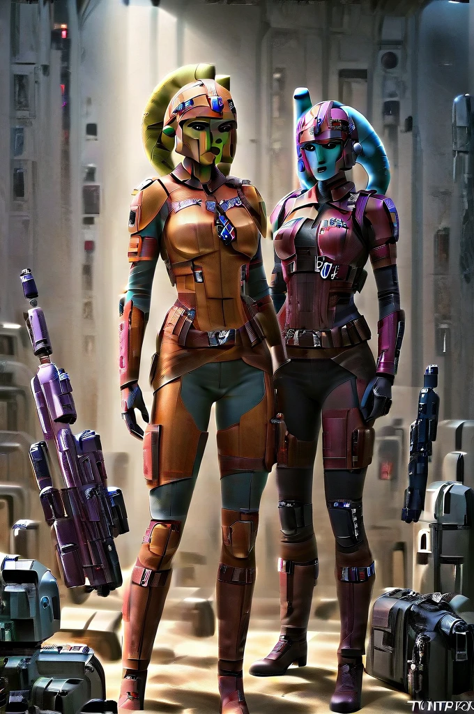 A female Twi'lek Mandalorian, detailed futuristic armor, intricate helmet, jetpack, blaster rifle, epic pose, dramatic lighting, gritty sci-fi atmosphere, cinematic, dramatic colors, highly detailed, 8k, photorealistic, masterpiece
