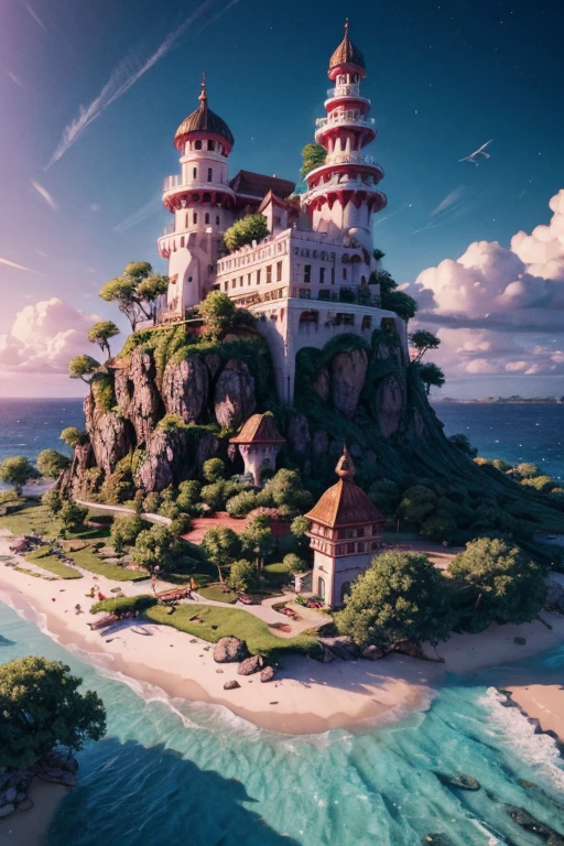 Candy Island, whole island made out of candy, digital art, intricate details, 8k, photorealistic, hyperrealistic, cinematic lighting, dramatic lighting, high quality, intricate details, masterpiece, digital art 