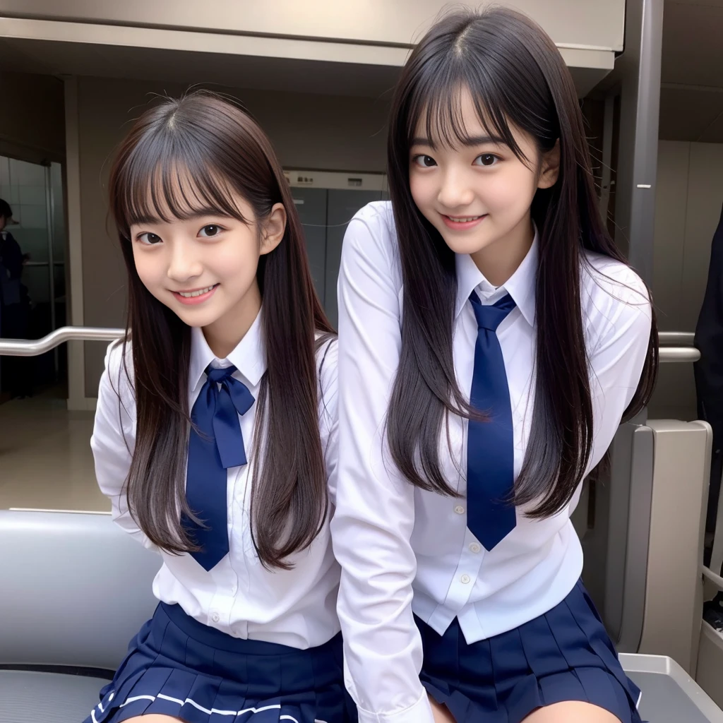 Center View、An Asian woman in a short skirt and bow tie is sitting on a train、Cute school girl、Japanese girls uniform、Wear Japan 、Japanese 、Surreal 、Dressed as a high school girl、Surreal 、Wear a uniform、Realistic school girl、Girl in uniform、Wear a uniform、 Pause、whole bodyエズビアン、Nice skin、Glowing Skin、Nice thighs、Shining thighs、Shining Regaleg , Japanese High School 、Nogizaka Idol、Korean Idol、Tai Gu emphasized、One person、Ultra mini skirt、From the knee up、Photograph from below、whole body