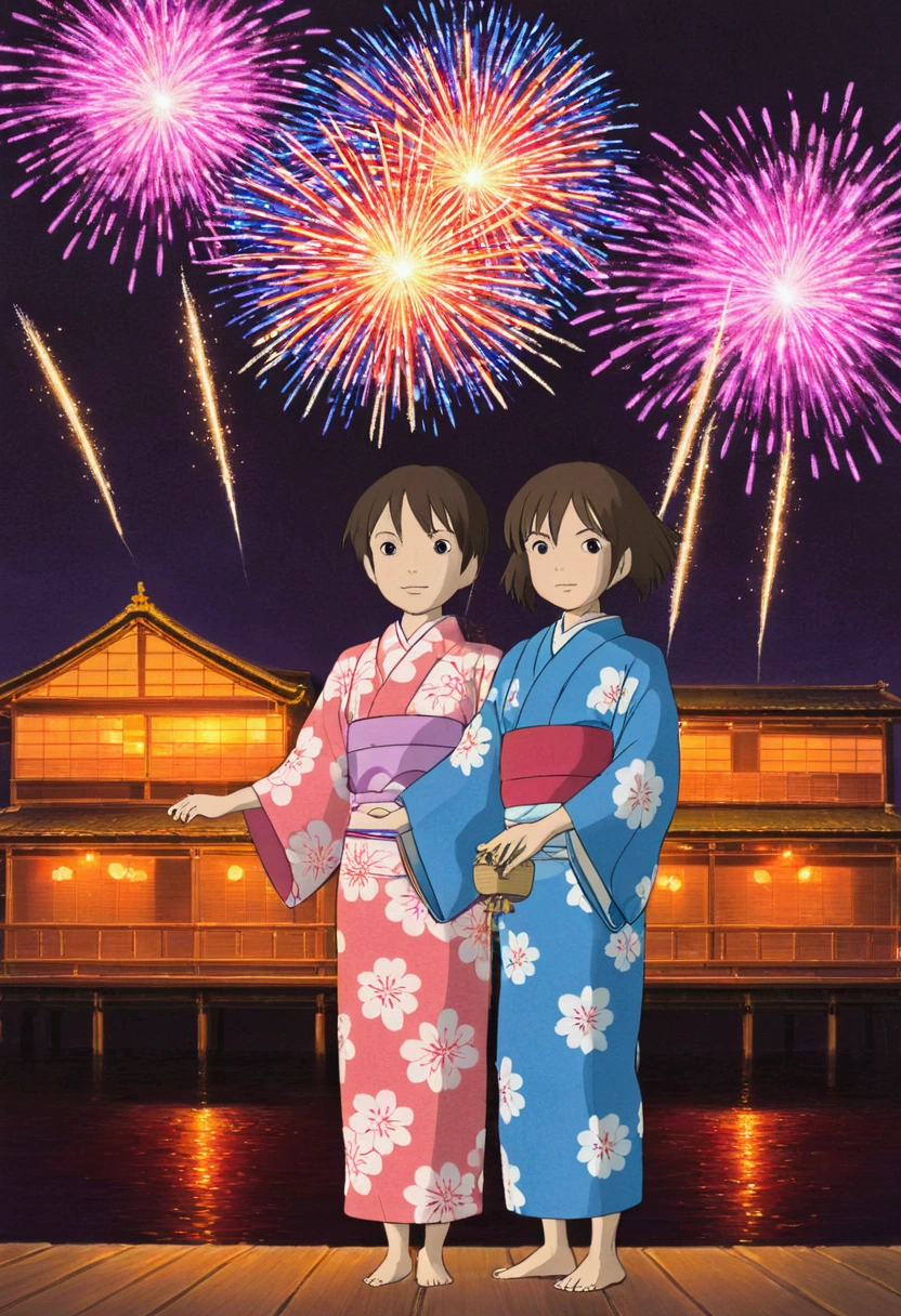 Ghibli Fireworks display,Yukata,