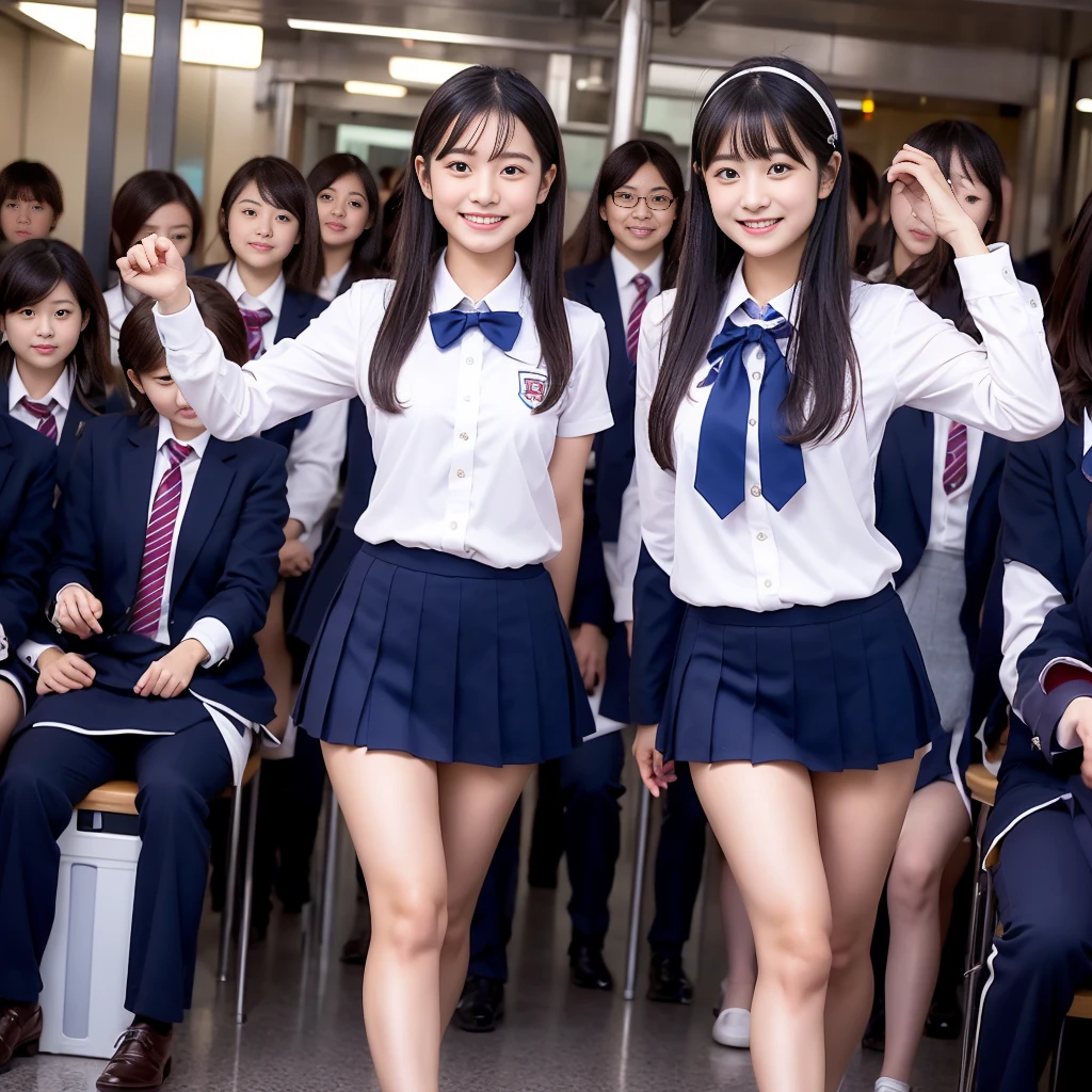 Center View、An Asian woman in a short skirt and bow tie is sitting on a train、Cute school girl、Japanese girls uniform、Wear Japan 、Japanese 、Surreal 、Dressed as a high school girl、Surreal 、Wear a uniform、Realistic school girl、Girl in uniform、Wear a uniform、 Pause、Whole Body Ezbian、Nice skin、Glowing Skin、Nice thighs、Shining thighs、Shining Regaleg , Japanese High School 、Nogizaka Idol、Korean Idol、Tai Gu emphasized、One person、crowd、Ultra mini skirt、From the knee up