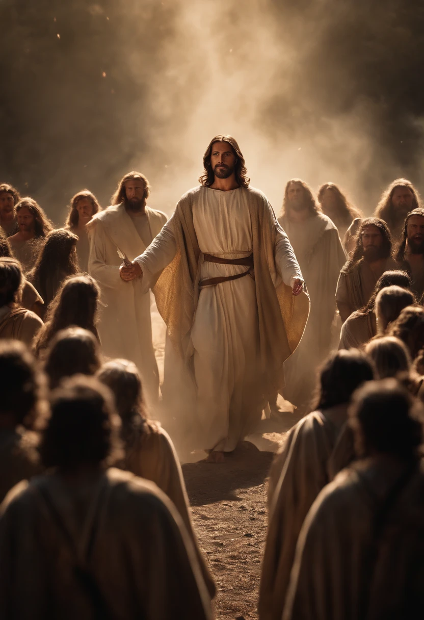 Jesus with an army of angels, with the sharp two-edged sword, lightning and lightning and glory, all the tribes of the earth mourned, trembling at the sight of Jesus' glory