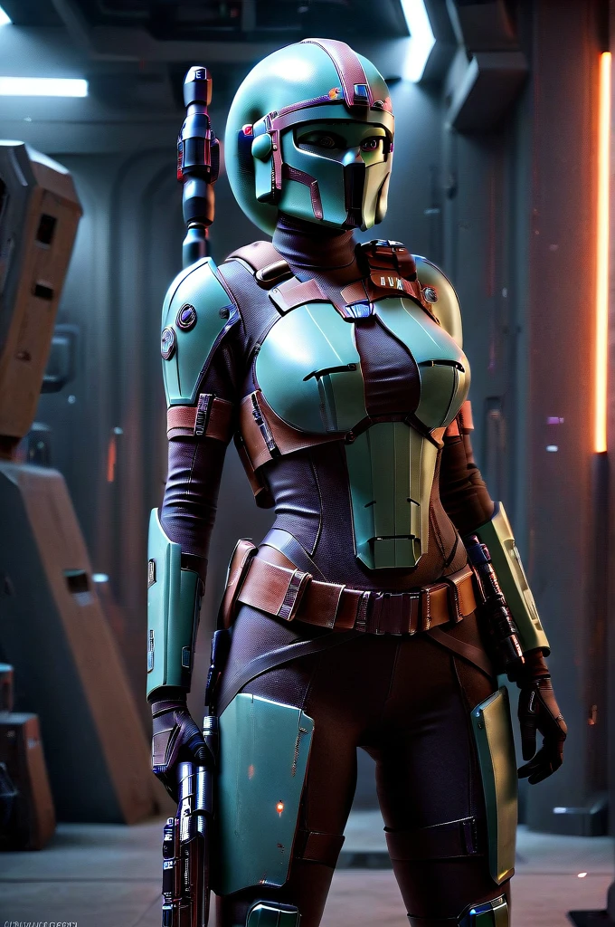A ((female Twi'lek ))Mandalorian, detailed futuristic armor, intricate helmet, jetpack, blaster rifle, epic pose, dramatic lighting, gritty sci-fi atmosphere, cinematic, dramatic colors, highly detailed, 8k, photorealistic, masterpiece female Twi'lek