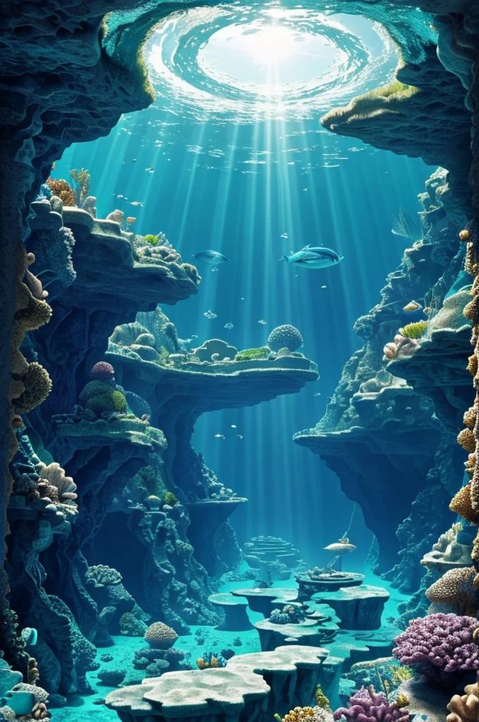 I need to create a canvas that tells the middle Atlantis the theme is the sea