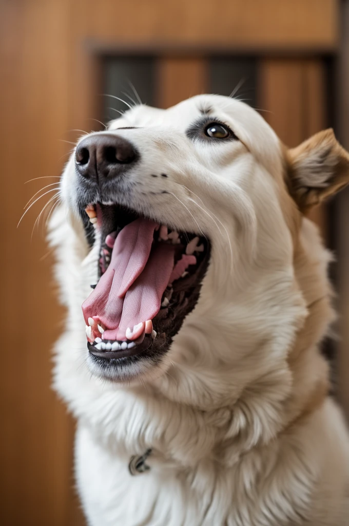 Adult dog growling 